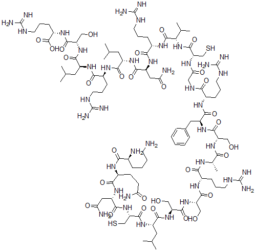 CAS 登录号：141627-61-4， L-赖氨酰-L-谷氨酰胺酰-L-天冬氨酰胺酰-L-半胱氨酰-L-亮氨酰-L-丝氨酰-L-丝氨酰-L-精氨酰-L-丙氨酰-L-丝氨酰-L-苯丙氨酰-L-精氨酰甘氨酰-L-半胱氨酰-L-缬氨酰-L-精氨酰-L-天冬氨酰胺酰-L-亮氨酰-L-精氨酰-L-亮氨酰-L-丝氨酰-L-精氨酸