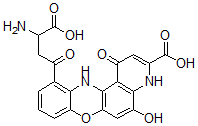 CAS#: 142394-84-1, 11-(3-Amino-4-Hydroxy-4-Oxobutanoyl)-5-Hydroxy-1-Oxo-4,12-Dihydropyrido[5,6-a]Phenoxazine-3-Carboxylic Acid