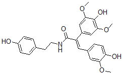 CAS 登录号：142750-35-4， (E)-2-(4-羟基-3,5-二甲氧基苯基)-3-(4-羟基-3-甲氧基苯基)-N-[2-(4-羟基苯基)乙基]丙-2-烯酰胺