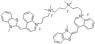 CAS#: 143413-84-7, 3-[Dimethyl-[3-[4-[(Z)-(3-Methyl-1,3-Benzothiazol-2-Ylidene)Methyl]Quinolin-1-Ium-1-Yl]Propyl]Azaniumyl]Propyl-Dimethyl-[3-[4-[(Z)-(3-Methyl-1,3-Benzothiazol-2-Ylidene)Methyl]Quinolin-1-Ium-1-Yl]Propyl]Azanium Tetraiodide