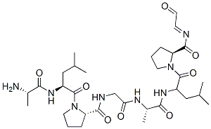 CAS 登录号：143738-75-4， (2S)-1-[(2S)-2-[[(2S)-2-氨基丙烷酰基]氨基]-4-甲基戊酰基]-N-[2-[[(2S)-1-[[(2S)-4-甲基-1-氧代-1-[(2S)-2-(2-氧代乙亚基氨基甲酰)吡咯烷-1-基]戊烷-2-基]氨基]-1-氧代丙烷-2-基]氨基]-2-氧代乙基]吡咯烷-2-甲酰胺