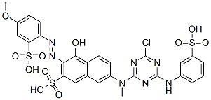 CAS#: 14408-23-2, 7-[[4-Chloro-6-[(3-Sulphophenyl)Amino]-1,3,5-Triazin-2-Yl]Methylamino]-4-Hydroxy-3-[(4-Methoxy-2-Sulphophenyl)Azo]Naphthalene-2-Sulphonic Acid