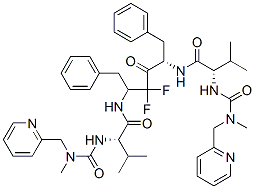 CAS#: 144162-29-8, (2S)-N-[(2S,5S)-3,3-Difluoro-5-[[(2S)-3-Methyl-2-[(Methyl-(Pyridin-2-Ylmethyl)Carbamoyl)Amino]Butanoyl]Amino]-4-Oxo-1,6-Di(Phenyl)Hexan-2-Yl]-3-Methyl-2-[(Methyl-(Pyridin-2-Ylmethyl)Carbamoyl)Amino]Butanamide