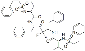 CAS#: 144185-90-0, (2S)-N-[(2S,5S)-3,3-Difluoro-5-[[(2S)-3-Methyl-2-(2-Pyridin-2-Ylethylsulfonylamino)Butanoyl]Amino]-4-Oxo-1,6-Di(Phenyl)Hexan-2-Yl]-3-Methyl-2-(2-Pyridin-2-Ylethylsulfonylamino)Butanamide