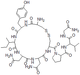 CAS#: 144334-52-1, 1-[19-Amino-7,10-Bis(2-Amino-2-Oxoethyl)-13-Butan-2-Yl-16-[(4-Hydroxyphenyl)Methyl]-6,9,12,15,18-Pentaoxo-1,2-Dithia-5,8,11,14,17-Pentazacycloicosane-4-Carbonyl]-N-[1-[(2-Amino-2-Oxoethyl)Amino]-3-Methyl-1-Oxobutan-2-Yl]Pyrrolidine-2-Carboxamide
