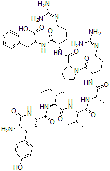 CAS 登录号：144527-25-3， 酪氨酰-丙氨酰-异亮氨酰-缬氨酰-丙氨酰-精氨酰-脯氨酰-精氨酰-苯丙氨酸