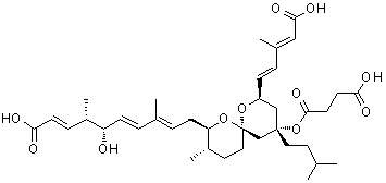 CAS#: 144860-69-5, (2E,4S,5S,6E,8E)-5-Hydroxy-10-[(3S,4R,6R,8S,10R)-10-[(1E,3E)-5-Hydroxy-3-Methyl-5-Oxo-Penta-1,3-Dienyl]-8-(4-Hydroxy-4-Oxo-Butanoyl)Oxy-8-Isopentyl-3-Methyl-5,11-Dioxaspiro[5.5]Undecan-4-Yl]-4,8-Dimethyl-Deca-2,6,8-Trienoic Acid