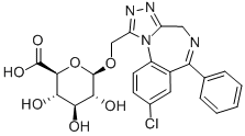 CAS 登录号：144964-58-9， (2S,3S,4S,5R,6R)-6-[(8-氯-6-苯基-4H-[1,2,4]三唑并[4,5-a][1,4]苯并二氮杂卓-1-基)甲氧基]-3,4,5-三羟基四氢吡喃-2-羧酸