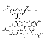 CAS#: 145037-81-6, 9-(4-{Bis[2-(Acetoxymethoxy)-2-Oxoethyl]Amino}-3-[2-(2-{Bis[2-(Acetoxymethoxy)-2-Oxoethyl]Amino}-5-Methylphenoxy)Ethoxy]Phenyl)-6-(Dimethylamino)-N,N-Dimethyl-3H-Xanthen-3-Iminium Bromide