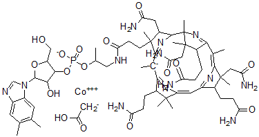 CAS 登录号：14517-61-4， Co-(羧甲基)钴胺素