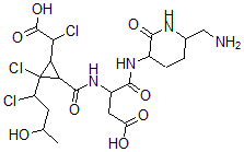 CAS#: 145569-96-6, 4-[[6-(Aminomethyl)-2-Oxopiperidin-3-Yl]Amino]-3-[[2-Chloro-2-(1-Chloro-3-Hydroxybutyl)-3-(1-Chloro-2-Hydroxy-2-Oxoethyl)Cyclopropanecarbonyl]Amino]-4-Oxobutanoic Acid