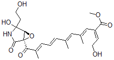 CAS 登录号：145569-98-8， (2E,3E,5E,7E,9E)-2-(2-羟基乙亚基)-11-[(1S,5R)-2-羟基-2-(2-羟基乙基)-4-氧代-6-氧杂-3-氮杂双环[3.1.0]己烷-5-基]-4,6,10-三甲基-11-氧代十一碳-3,5,7,9-四烯酸甲酯