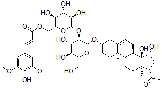 CAS#: 145701-08-2, 3beta,14beta,15beta-Trihydroxypregn-5-en-20-one-3-O-beta-D-(6-sinapoyl)glucopyranosyl(1-2)-beta-D-glucopyranoside