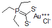 CAS 登录号：145874-60-8， 氯((二硫代羧基)三乙基鏻基)-金