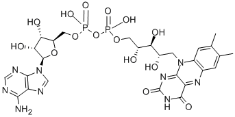 CAS 登录号：146-14-5， [5-(6-氨基嘌呤-9-基)-3,4-二羟基四氢呋喃-2-基]甲基[[5-(7,8-二甲基-2,4-二氧代苯并[g]蝶啶-10-基)-2,3,4-三羟基戊氧基]-羟基磷酰]氢磷酸酯