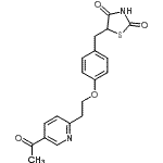 CAS 登录号：146062-45-5， 5-{4-[2-(5-乙酰基-2-吡啶基)乙氧基]苄基}-1,3-噻唑烷-2,4-二酮