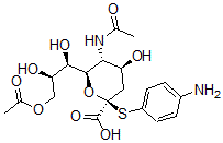 CAS#: 146117-12-6, (2S,4S,5R,6R)-5-Acetamido-6-[(1R,2R)-3-Acetyloxy-1,2-Dihydroxypropyl]-2-(4-Aminophenyl)Sulfanyl-4-Hydroxyoxane-2-Carboxylic Acid