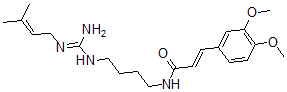 CAS 登录号：146269-39-8， (E)-3-(3,4-二甲氧基苯基)-N-[4-[(N'-(3-甲基丁-2-烯基)甲脒基)氨基]丁基]丙-2-烯酰胺