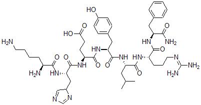 CAS 登录号：146269-94-5， L-赖氨酰-L-组氨酰-L-alpha-谷氨酰-L-酪氨酰-L-亮氨酰-L-精氨酰-L-苯丙氨酰胺