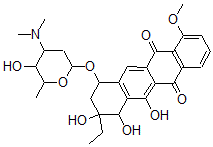 CAS#: 146565-63-1, 7-(4-Dimethylamino-5-Hydroxy-6-Methyloxan-2-Yl)Oxy-9-Ethyl-9,10,11-Trihydroxy-4-Methoxy-8,10-Dihydro-7H-Tetracene-5,12-Dione