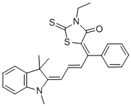 CAS#: 14664-55-2, 5-[4-(1,3-Dihydro-1,3,3-Trimethyl-2H-Indol-2-Ylidene)-1-Phenyl-2-Buten-1-Ylidene]-3-Ethyl-2-Thioxo-4-Thiazolidinone