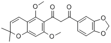 CAS 登录号：146713-95-3， (Z)-3-(1,3-苯并二氧戊环-5-基)-1-(5,7-二甲氧基-2,2-二甲基苯并吡喃-6-基)-3-羟基丙-2-烯-1-酮