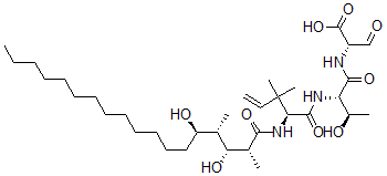 CAS 登录号：147334-90-5， (2S)-2-[[(2S,3R)-2-[[(2S)-2-[[(2R,3R,4S,5R)-3,5-二羟基-2,4-二甲基十八烷酰基]氨基]-3,3-二甲基戊-4-烯酰基]氨基]-3-羟基丁酰基]氨基]-3-氧代丙酸