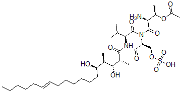 CAS 登录号：147334-91-6， [(2R,3S)-3-氨基-4-[[(2S)-2-[[(E,2R,3R,4R,5R)-3,5-二羟基-2,4-二甲基十八碳-12-烯酰基]氨基]-3-甲基丁酰基]-[(2S)-1-氧代-3-磺基氧基丙-2-基]氨基]-4-氧代丁烷-2-基]乙酸酯
