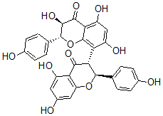 CAS 登录号：14736-58-4， (2R,3R)-8-[(2S,3R)-5,7-二羟基-2-(4-羟基苯基)-4-氧代-色满-3-基]-3,5,7-三羟基-2-(4-羟基苯基)色满-4-酮