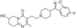 CAS 登录号：147663-04-5， 3-{2-[4-(6-氟-1,2-苯并恶唑-3-基)-1-哌啶基]乙基}-7-羟基-2-甲基-6,7,8,9-四氢-4H-吡啶并[1,2-a]嘧啶-4-酮