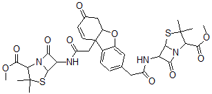 CAS#: 148091-75-2, Methyl 6-[[2-[3-[2-[(2-Methoxycarbonyl-3,3-Dimethyl-7-Oxo-4-Thia-1-Azabicyclo[3.2.0]Heptan-6-Yl)Amino]-2-Oxoethyl]-7-Oxo-5a,6-Dihydrodibenzofuran-9a-Yl]Acetyl]Amino]-3,3-Dimethyl-7-Oxo-4-Thia-1-Azabicyclo[3.2.0]Heptane-2-Carboxylate