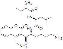 CAS 登录号：148168-23-4， (2S)-6-氨基-N-[(2S)-2-[[(2R)-2-氨基-3-甲基丁酰基]氨基]-4-甲基戊酰基]-2-[(2-氧代苯并吡喃-4-基)甲基氨基]己酰胺