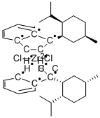 CAS 登录号：148347-90-4， 二氯二[(1,2,3,3a,7a-H)-1-[5-甲基-2-(1-甲基乙基)环己基]-1H-茚-1-基]-锆立体异构体