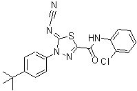 CAS 登录号：148367-91-3， (5Z)-N-(2-氯苯基)-5-(氰基亚氨基)-4-[4-(2-甲基-2-丙基)苯基]-4,5-二氢-1,3,4-噻二唑-2-甲酰胺