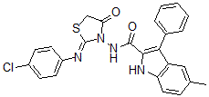 CAS#: 148372-33-2, N-[2-(4-Chlorophenyl)Imino-4-Oxo-1,3-Thiazolidin-3-Yl]-5-Methyl-3-Phenyl-1H-Indole-2-Carboxamide