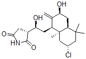 CAS 登录号：148717-91-3， (3R)-3-[(1S)-2-[(1R,3S,4aS,7S,8aS)-7-氯-3-羟基-5,5,8a-三甲基-2-亚甲基-3,4,4a,6,7,8-六氢-1H-萘-1-基]-1-羟基乙基]吡咯烷-2,5-二酮