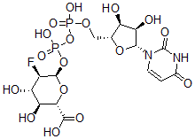 CAS#: 149091-03-2, (2S,3S,4S,5R,6R)-6-[[[(2R,3S,4R,5R)-5-(2,4-Dioxopyrimidin-1-Yl)-3,4-Dihydroxyoxolan-2-Yl]Methoxy-Hydroxyphosphoryl]Oxy-Hydroxyphosphoryl]Oxy-5-Fluoro-3,4-Dihydroxyoxane-2-Carboxylic Acid