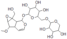 CAS#: 149155-50-0, (1aS-(1aalpha,1bbeta,2beta,5abeta,6beta,6aalpha))-1a,1b,2,5a,6,6a-Hexahydro-1alpha-(Hydroxymethyl)-6-Methoxyoxireno(4,5)Cyclopenta(1,2-c)Pyran-2-Yl 6-O-beta-D-Xylopyranosyl-beta-D-Glucopyranoside