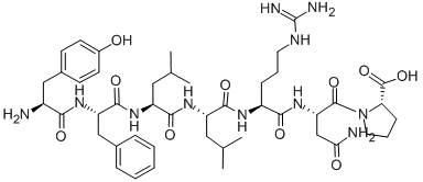 CAS 登录号：149440-16-4， L-酪氨酰-L-苯丙氨酰-L-亮氨酰-L-亮氨酰-L-精氨酰-L-天冬氨酰胺酰-L-脯氨酸