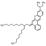 CAS 登录号：149683-18-1， (5E)-N,N-二乙基-5-[(2-辛基癸基)亚氨基]-5H-苯并[a]吩恶嗪-9-胺