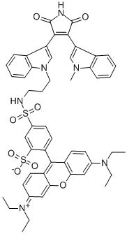 CAS#: 150206-04-5, 2-(3-Diethylamino-6-Diethylazaniumylidenexanthen-9-Yl)-5-[3-[3-[4-(1-Methylindol-3-Yl)-2,5-Dioxopyrrol-3-Yl]Indol-1-Yl]Propylsulfamoyl]Benzenesulfonate