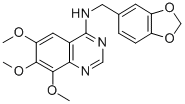 CAS 登录号：150450-00-3， N-(1,3-苯并二氧戊环-5-基甲基)-6,7,8-三甲氧基喹唑啉-4-胺