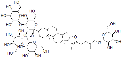 CAS#: 151140-39-5, 26-O-Glucopyranosyl-5-Furost-20(22)-Ene-3,26-Diol-3-O-Glucopyranosyl-1-2-(Glucopranosyl-1-3)-Glucopyranosyl-1-4-Galactopyranoside