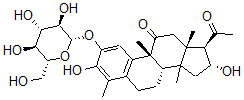 CAS#: 151703-10-5, (8S,9R,13R,16R,17R)-17-Acetyl-3,16-Dihydroxy-4,9,13,14-Tetramethyl-2-[(2S,3R,4S,5S,6R)-3,4,5-Trihydroxy-6-(Hydroxymethyl)Oxan-2-Yl]Oxy-7,8,12,15,16,17-Hexahydro-6H-Cyclopenta[a]Phenanthren-11-One