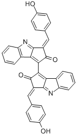 CAS 登录号：152075-98-4， 3-[(4-氧代-1-环己-2,5-二烯亚基)甲基]-1-[2-氧代-3-[(4-氧代-1-环己-2,5-二烯亚基)甲基]-4H-环戊二烯并[b]吲哚-1-基]-4H-环戊二烯并[b]吲哚-2-酮