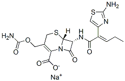 CAS#: 152824-70-9, Sodium (6R,7R)-7-[[(E)-2-(2-Amino-1,3-Thiazol-4-Yl)Pent-2-Enoyl]Amino]-3-(Carbamoyloxymethyl)-8-Oxo-5-Thia-1-Azabicyclo[4.2.0]Oct-2-Ene-2-Carboxylate