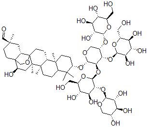 CAS 登录号：153127-35-6， 3-O-(吡喃木糖基-1-2-吡喃葡萄糖基-1-4)(吡喃葡萄糖基-1-2-吡喃葡萄糖基-1-2)-吡喃鼠李糖基仙客来皂甙元A