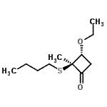 CAS 登录号：153359-35-4， (2S,3R)-2-(丁基硫基)-3-乙氧基-2-甲基环丁酮