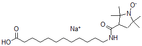 CAS 登录号：153953-80-1， 12-[(2,2,5,5-四甲基-1-氧代吡咯烷-3-羰基)氨基]十二烷酸钠盐