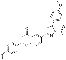 CAS#: 154185-85-0, 6-[1-Acetyl-5-(4-Methoxyphenyl)-4,5-Dihydropyrazol-3-Yl]-2-(4-Methoxyphenyl)Chromen-4-One
